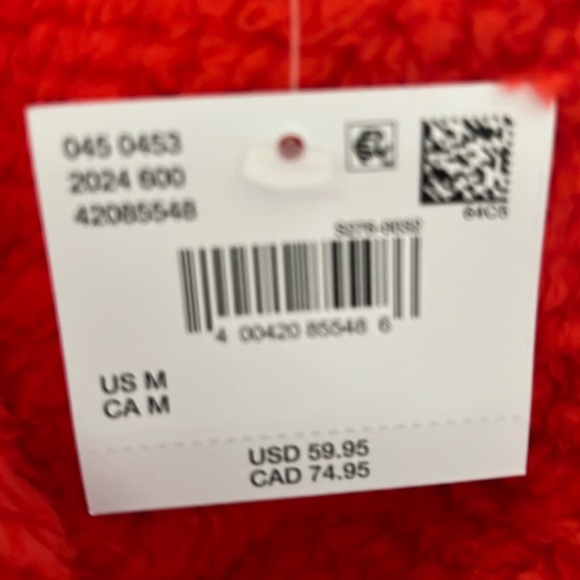 American Eagle NEW Bear Hug Zip up Women's Sherpa Jacket in Flame Red Sz M - Picture 13 of 13